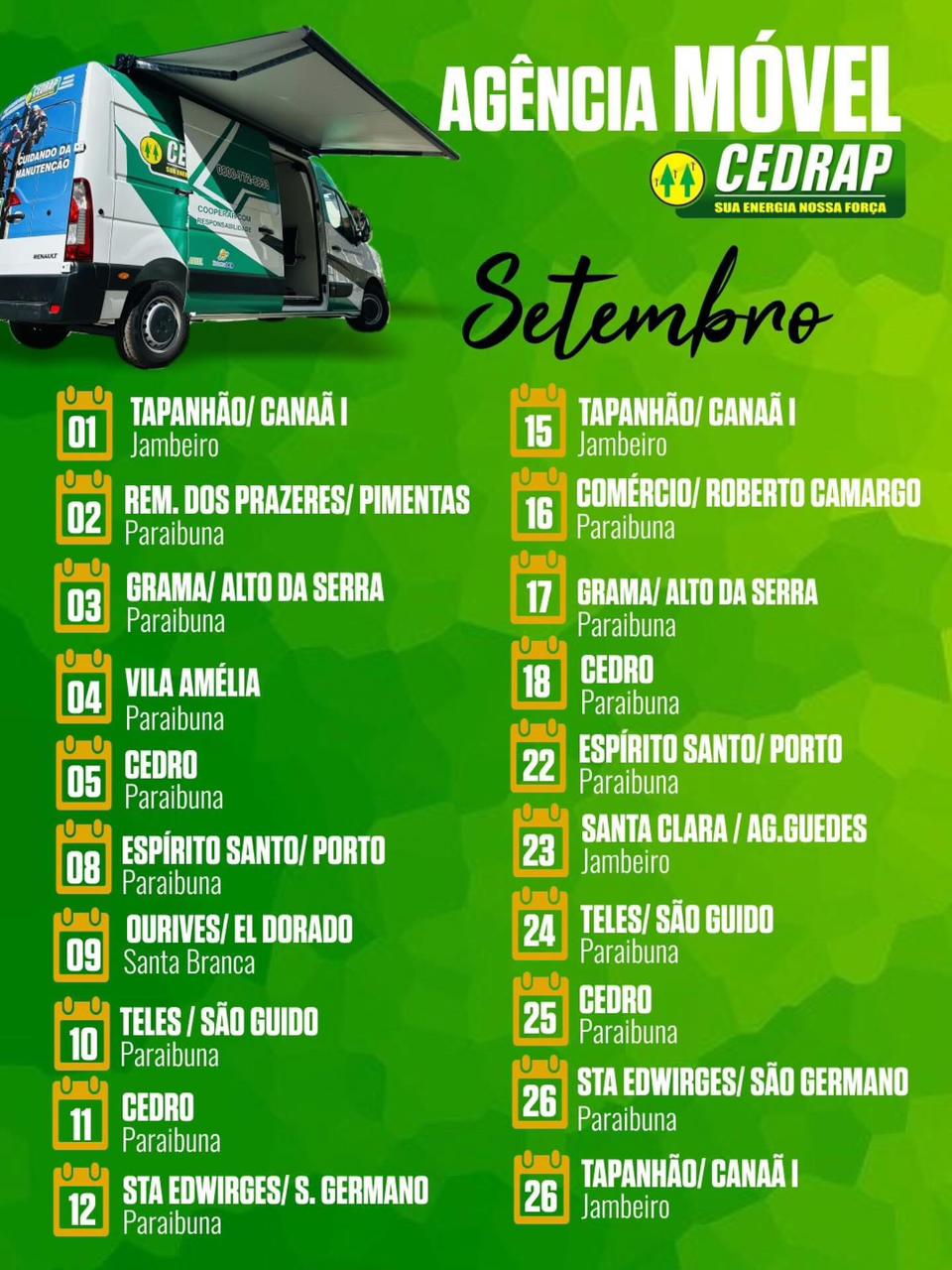 Programação Agência Móvel de Setembro
