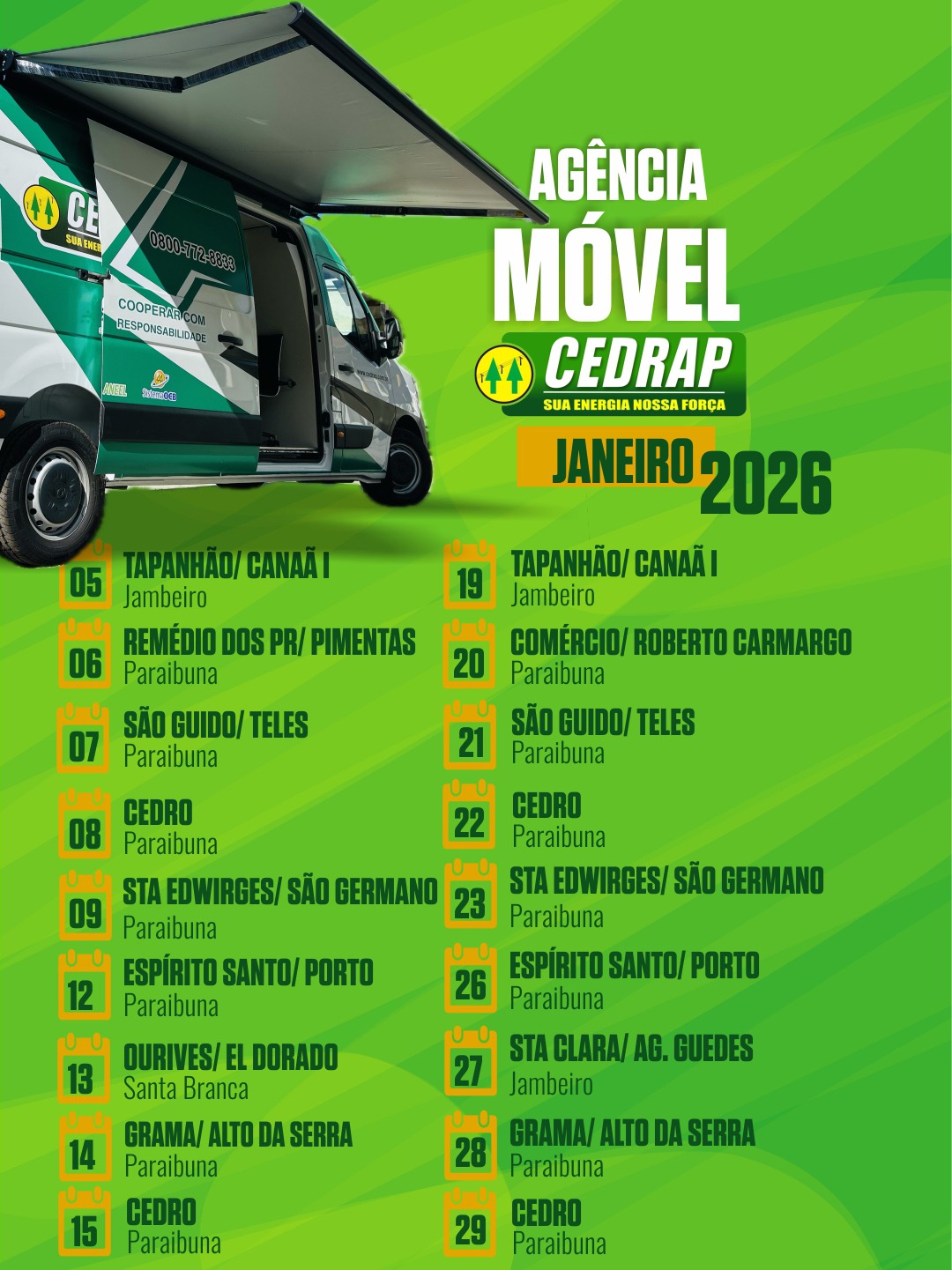 Programação Agência Móvel de Janeiro